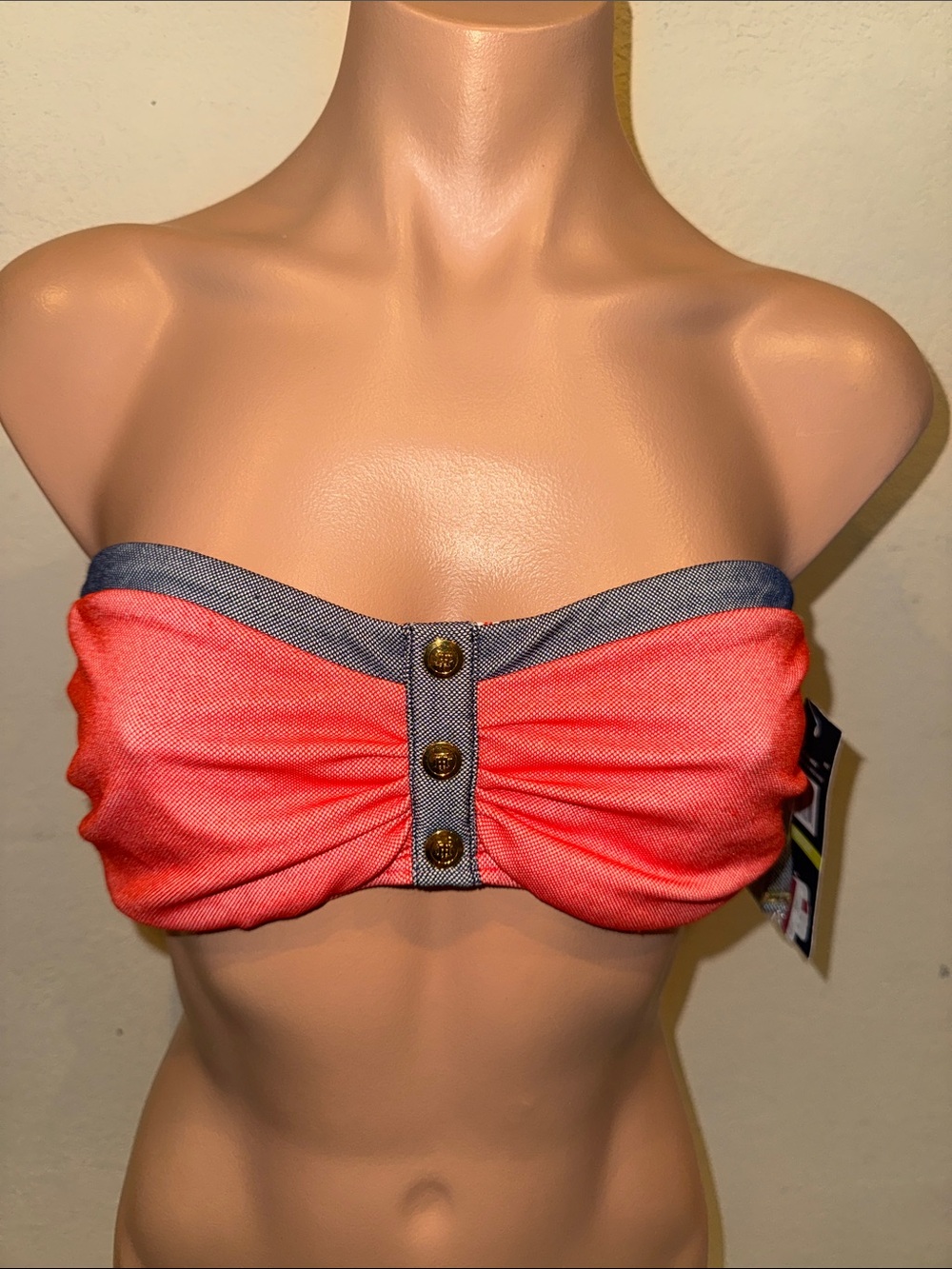 NWT Tommy Hilfiger bandeau bikini top bra underwire size M